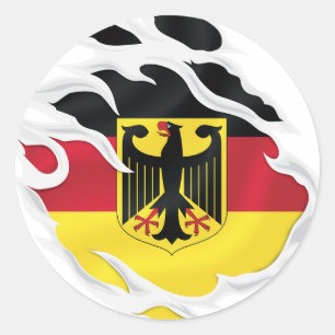 Deutschland Rippfahne Runder Aufkleber