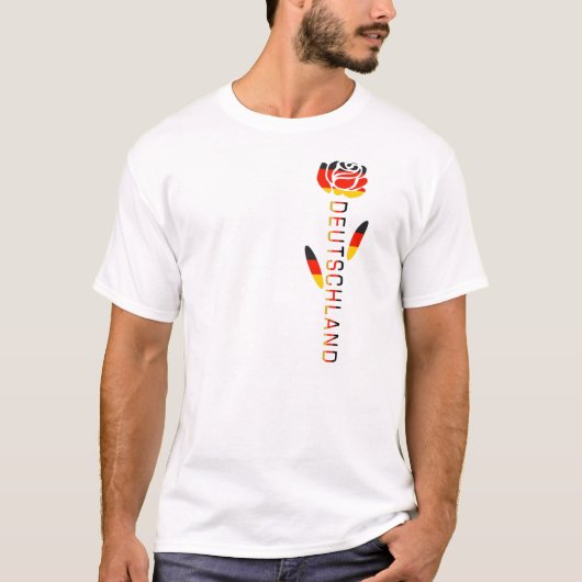 Deutschland - Rose der deutschen Flagge T-Shirt (Vorderseite)