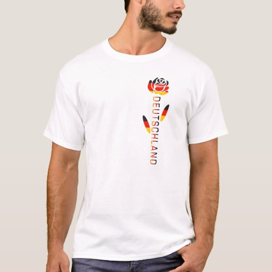 Deutschland - Rose der deutschen Flagge T-Shirt (Vorderseite)