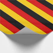 Deutschland: Rot-gelbe goldene Streifen Geschenkpapier (Ecke)