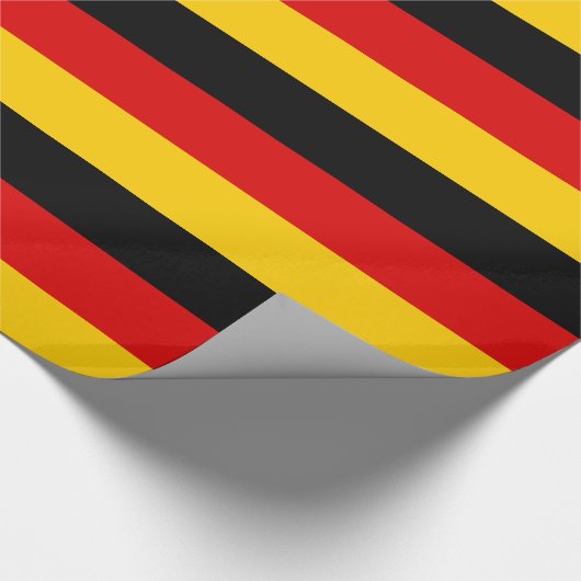 Deutschland: Rot-gelbe goldene Streifen Geschenkpapier (Ecke)