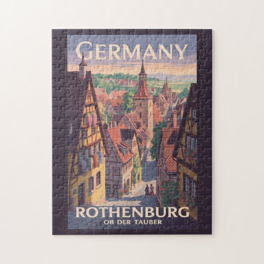 Deutschland Rothenburg ob der Tauber Illustration Puzzle (Vertikal)