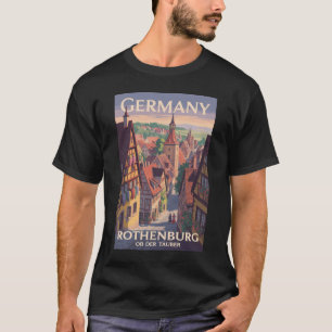 Deutschland Rothenburg ob der Tauber Illustration  T-Shirt