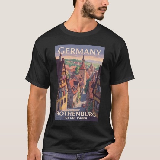 Deutschland Rothenburg ob der Tauber Illustration  T-Shirt (Vorderseite)