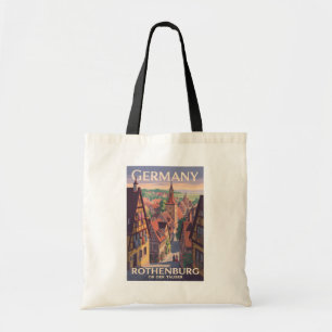 Deutschland Rothenburg ob der Tauber Illustration Tragetasche