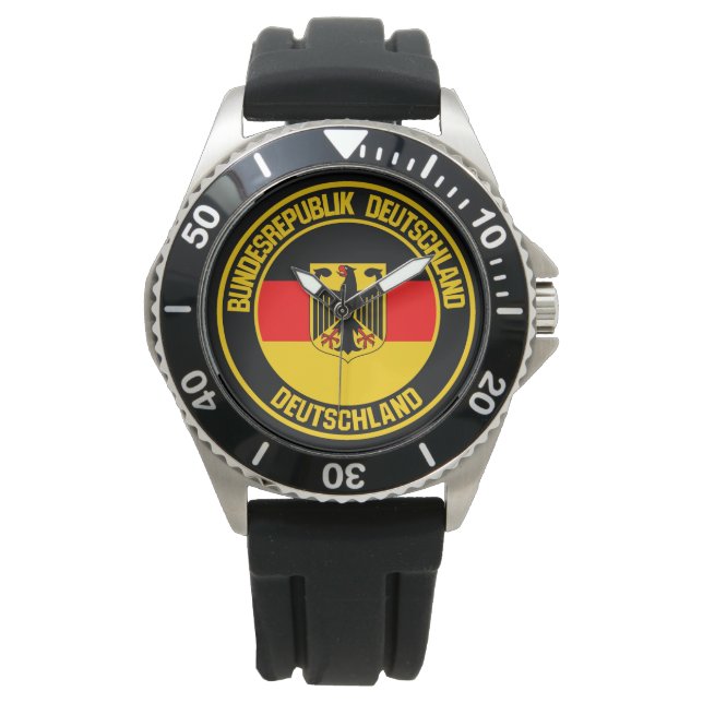 Deutschland Runde Emblem Armbanduhr (Vorderseite)