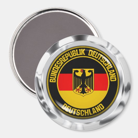 Deutschland Runde Emblem Magnet (Vorderseite/Rückseite)
