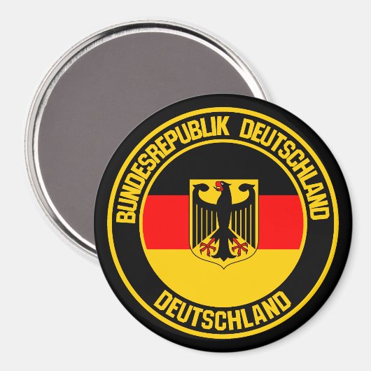 Deutschland Runde Emblem Magnet (Vorderseite/Rückseite)