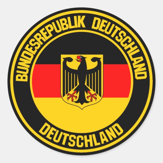 Deutschland Runde Emblem Runder Aufkleber (Vorderseite)