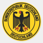 Deutschland Runde Emblem Runder Aufkleber (Vorderseite)