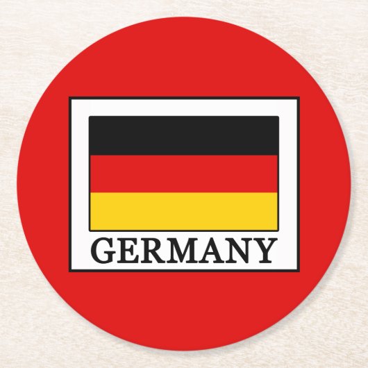 Deutschland Runder Pappuntersetzer (Vorderseite)