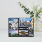Deutschland - Schwarzer Text mit mehrfacher Bildco Postkarte (Stehend Vorderseite)