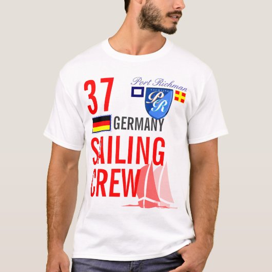 Deutschland-Segeln-Crew nautisch T-Shirt (Vorderseite)