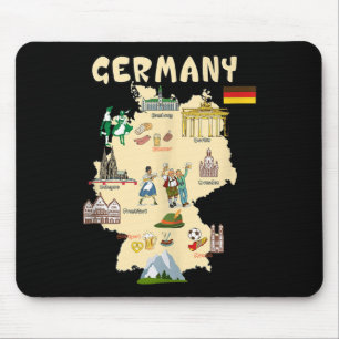 Deutschland Sehenswürdigkeit Karte,berühmte Sehens Mousepad