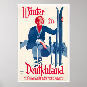 Deutschland Ski Poster Deutsche Reise Kunst Deutsc