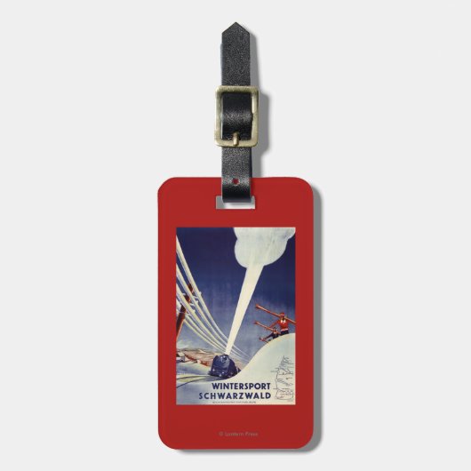 Deutschland - Skifahren im Schwarzwald Gepäckanhänger (Vorderseite vertikal)