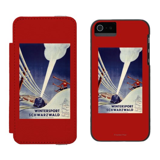 Deutschland - Skifahren im Schwarzwald Incipio iPhone Geldbeutel-Hülle (Seite an Seite)