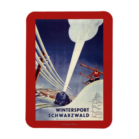 Deutschland - Skifahren im Schwarzwald Magnet (Vertikal)