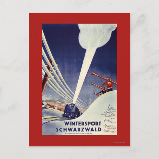 Deutschland - Skifahren im Schwarzwald Postkarte (Vorderseite)