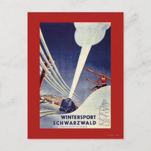 Deutschland - Skifahren im Schwarzwald Postkarte