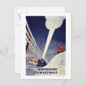 Deutschland - Skifahren im Schwarzwald Postkarte (Vorne/Hinten)
