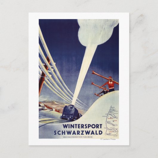 Deutschland - Skifahren im Schwarzwald Postkarte (Vorderseite)