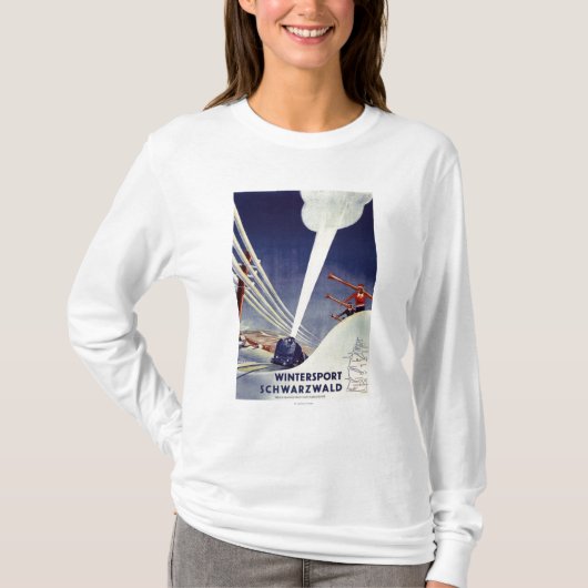 Deutschland - Skifahren im Schwarzwald T-Shirt (Vorderseite)