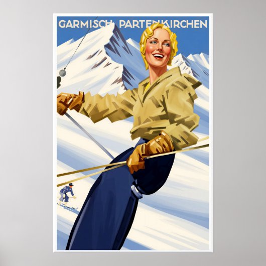 Deutschland Skiplakat Poster (Vorne)