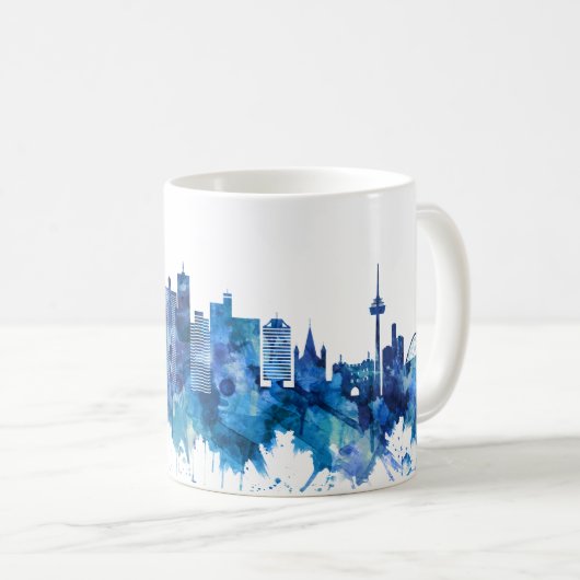 Deutschland Skyline Blue Kaffeetasse (VorderseiteRechts)