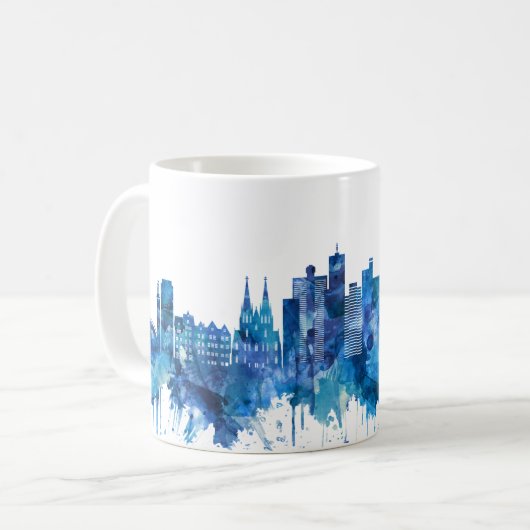 Deutschland Skyline Blue Kaffeetasse (Vorderseite Links)
