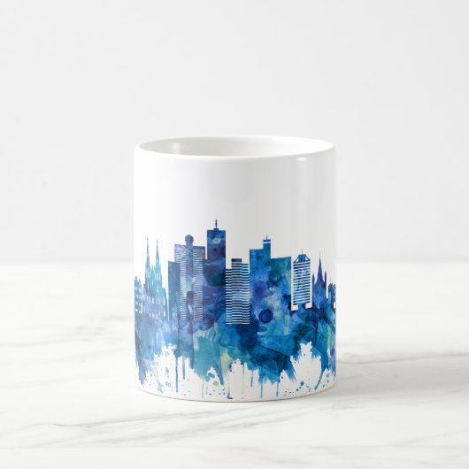 Deutschland Skyline Blue Kaffeetasse (Mittel)