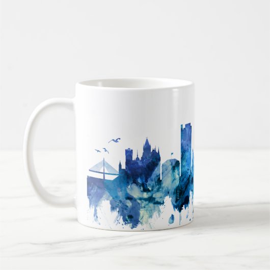 Deutschland Skyline Blue Kaffeetasse (Links)