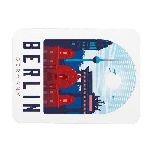 Deutschland Skyline Foto Magnet (Horizontal)