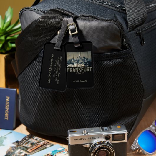 Deutschland Skyline Retro Vintag Souvenir Gepäckanhänger (Vorderseite & Rückseite)