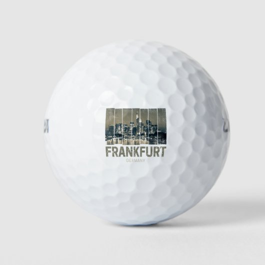 Deutschland Skyline Retro Vintag Souvenir Golfball (Vorderseite)