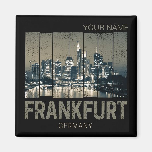 Deutschland Skyline Retro Vintag Souvenir Magnet (Vorne)