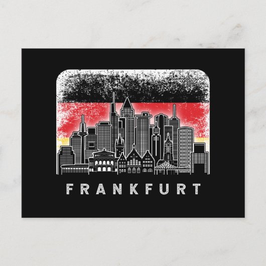 Deutschland Skyline Vintage deutsche Flagge Postkarte (Vorderseite)