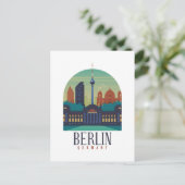 Deutschland Skyline Vintage Postkarte (Stehend Vorderseite)