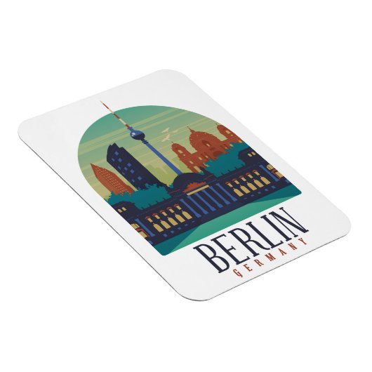 Deutschland Skyline Vintage Travel Foto Magnet (Rechte Seite)
