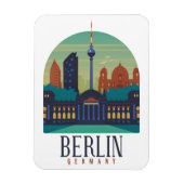 Deutschland Skyline Vintage Travel Foto Magnet (Vertikal)