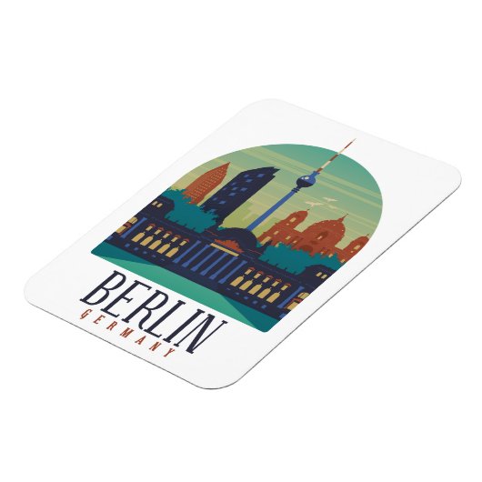 Deutschland Skyline Vintage Travel Foto Magnet (Linke Seite)