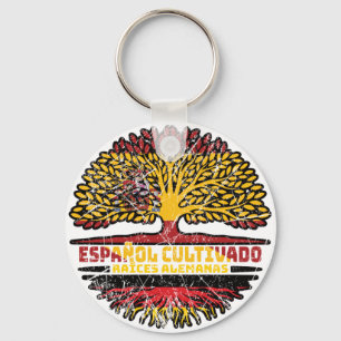 Deutschland Spanien - Fahne für Baumwurzeln Schlüsselanhänger