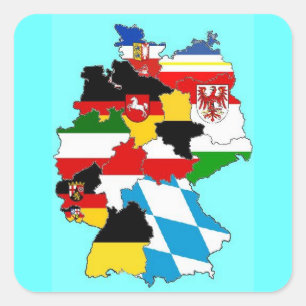 Deutschland-Staat kennzeichnet Karte Quadratischer Aufkleber