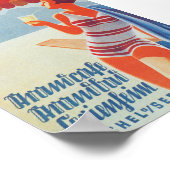 Deutschland, Strand, Vintage Travel Poster (Ecke)