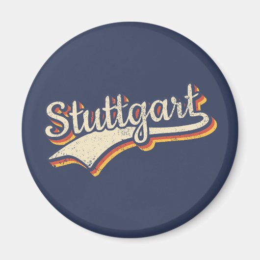 Deutschland Stuttgart Vintage Retro Typografie Magnet (Vorne)