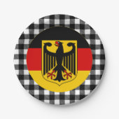 Deutschland - Tafel, Büffel kariert & Deutsche Fla Pappteller (Vorderseite)