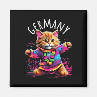 Deutschland tanzt Katzen Spaß farbenfroh Niedliche Magnet