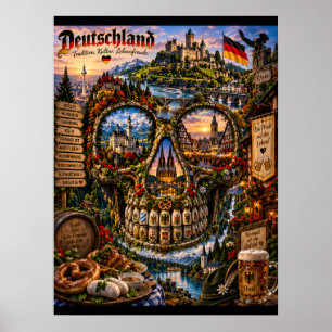 Deutschland-Totenkopf-Kunstposter   Geisteszustand Poster
