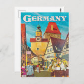 Deutschland, Trompeter im Stadtzentrum. Postkarte (Vorne/Hinten)