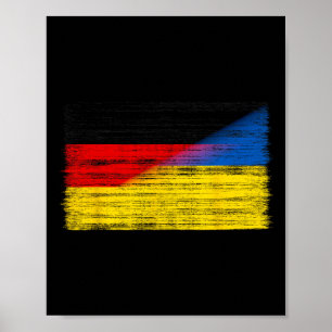 Deutschland Ukraine Flagge Deutsche Ukrainische Un Poster